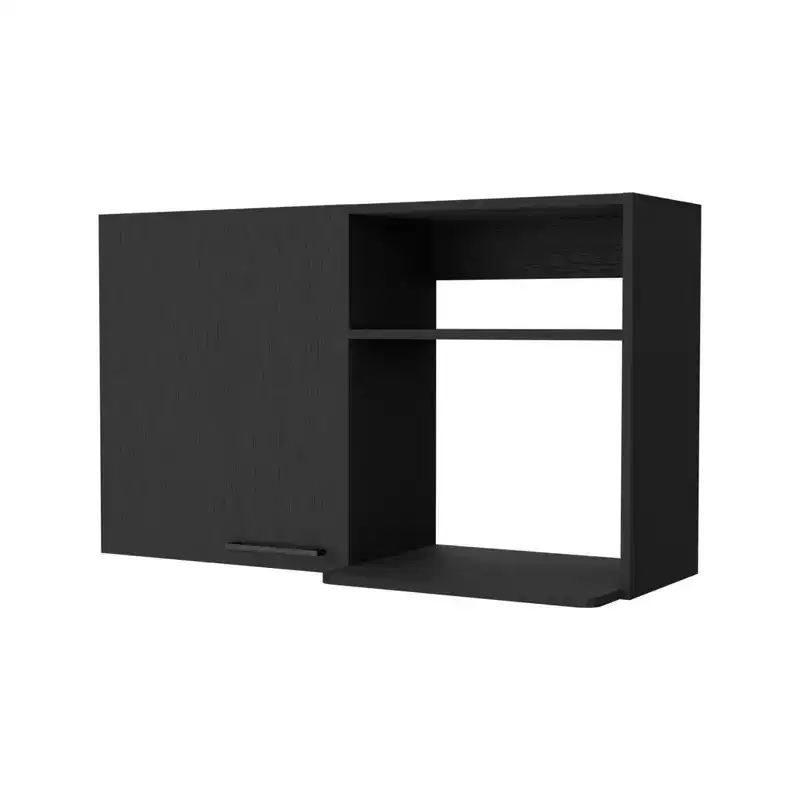 HomeRoots 39 Black Accent Cabinet With Two Shelves