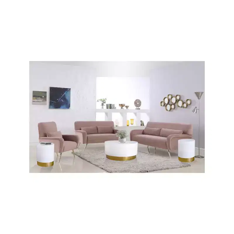 Deco White/Gold End Table