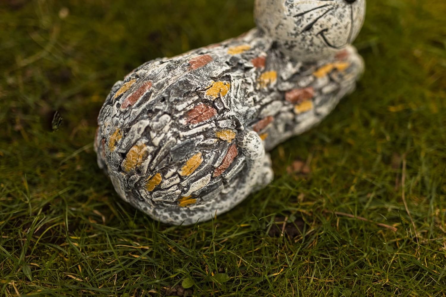 Stone Effect Cat Garden Statue Weatherproof Resin Ornament 29cm