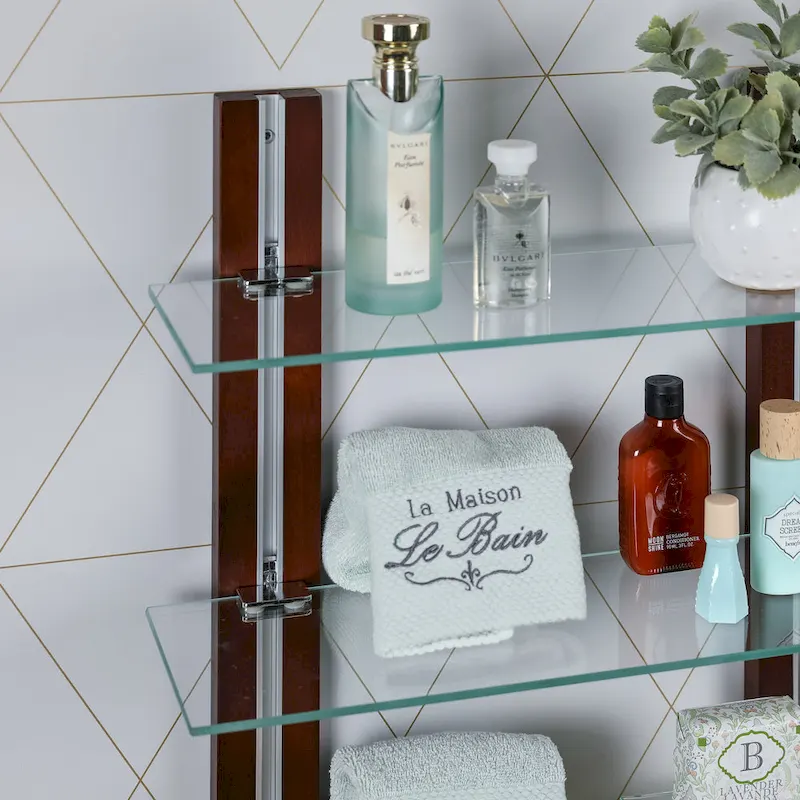 Old Bavaria Three Tier Adjustable Shelves on Wooden Bars