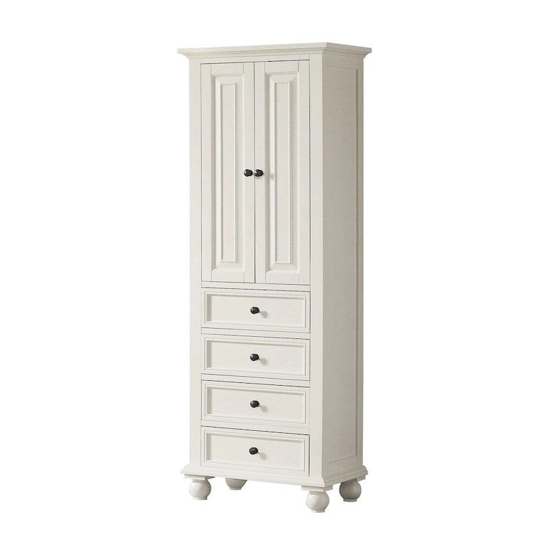 Avanity Thompson 24 Inch French White Finish Linen Cabinet - 24W x 68H - 24W x 68H