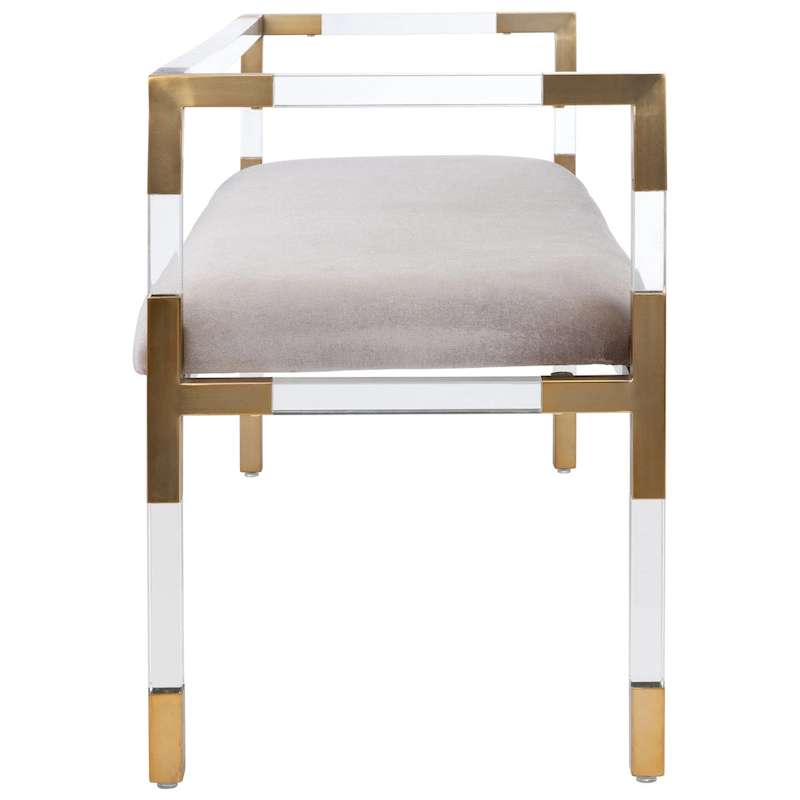 SAFAVIEH Couture Shakti Grey Acrylic Bench - 50Wx18Dx26H