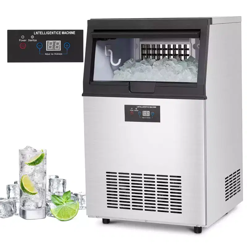 Ice Maker Machine, 80LBS/24H Ice Makers Countertop Ice Capacity, 30LBS Ice Bin,32 Ice Cubes/Cycle,Commercial Ice Maker Machine Freestanding Ice Maker