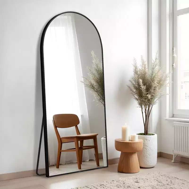 Arch Full Length Mirror - Metal Frame, Freestanding or Wall-Mount, 71