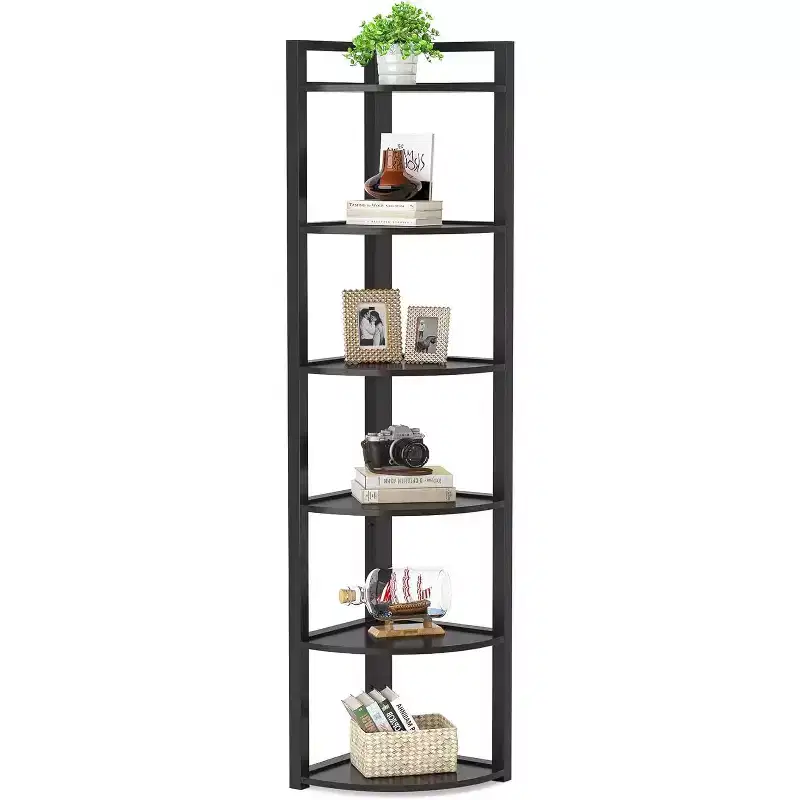 Tribesigns 6-Tier Corner Bookshelf, 70.86 Tall Book Shelving Unit Storage Rack