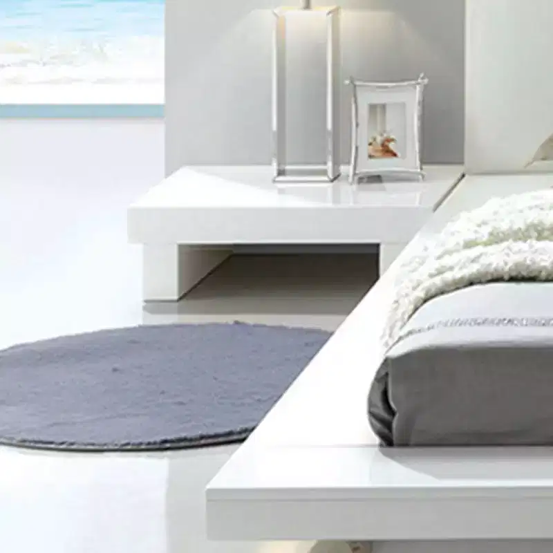 Haven Nightstand White - miBasics: Low Profile, Built-In USB Port, Modern Bedside Table