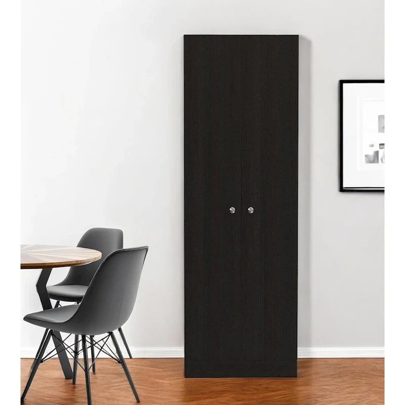 Black Tall Narrow Pantry Storage Cabinet for 1 Person, 71