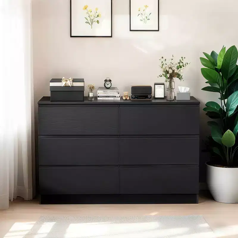 MDF 6-Drawer Dresser with Concealed Handles 47.24