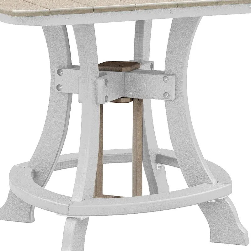 OS Home and Office Model Counter Height Square Table in Weatherwood with White Base - N/A