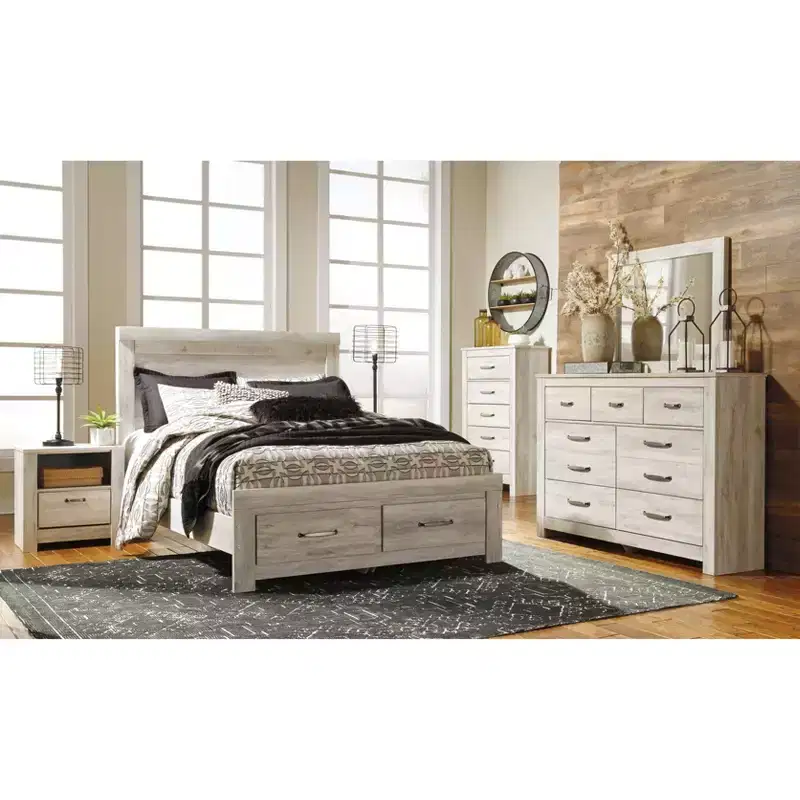 One Drawer Nightstand White, Bedside Table with USB Port & Storage