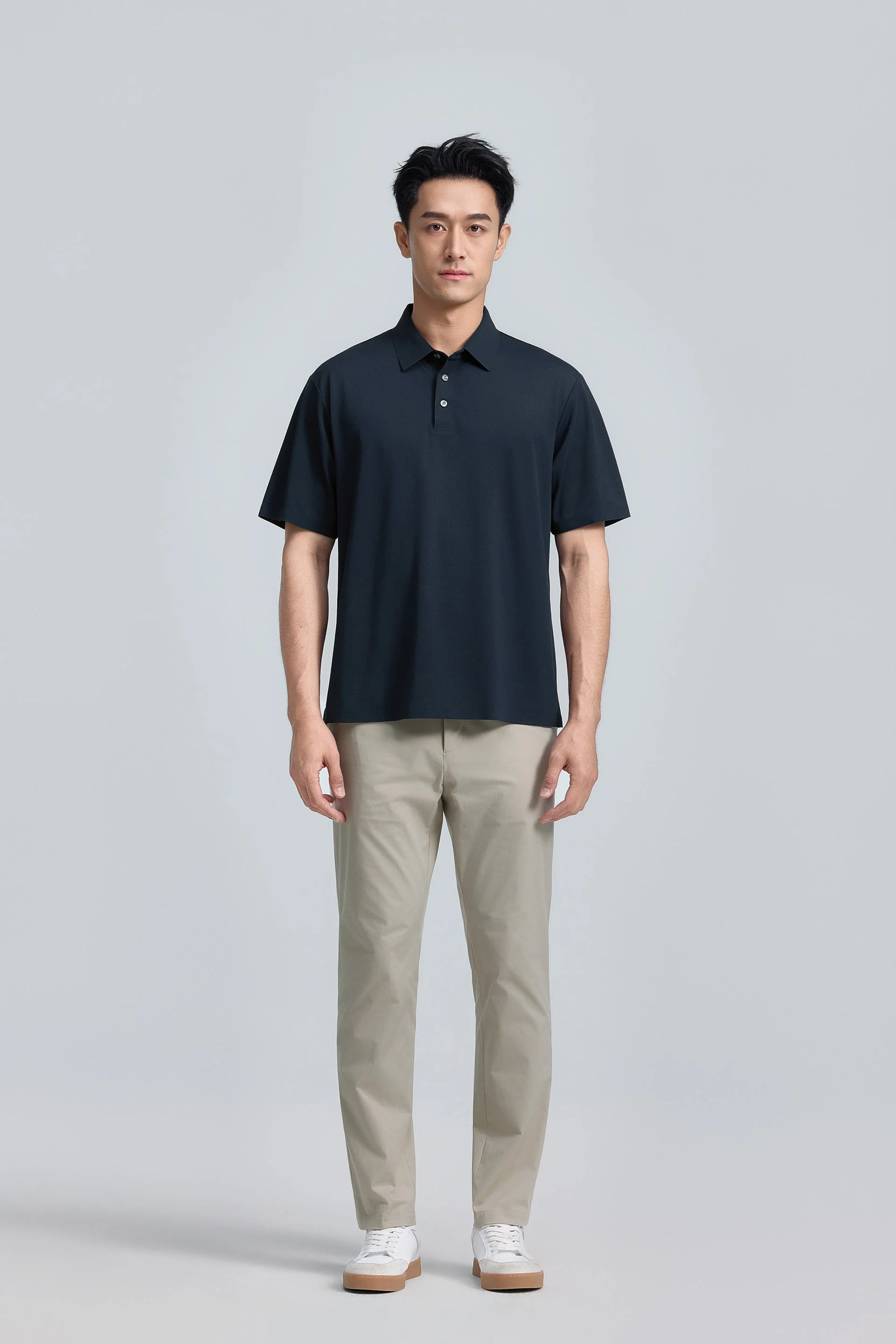 Sharp Pique Polo – Navy