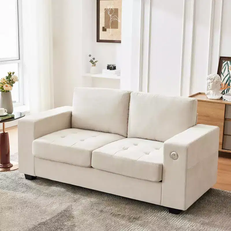 Cloud Couch, 70'' Oversized Mid Century Chenille Sofa with USB Ports - No Assembly, Deep Seat for Living Room Office