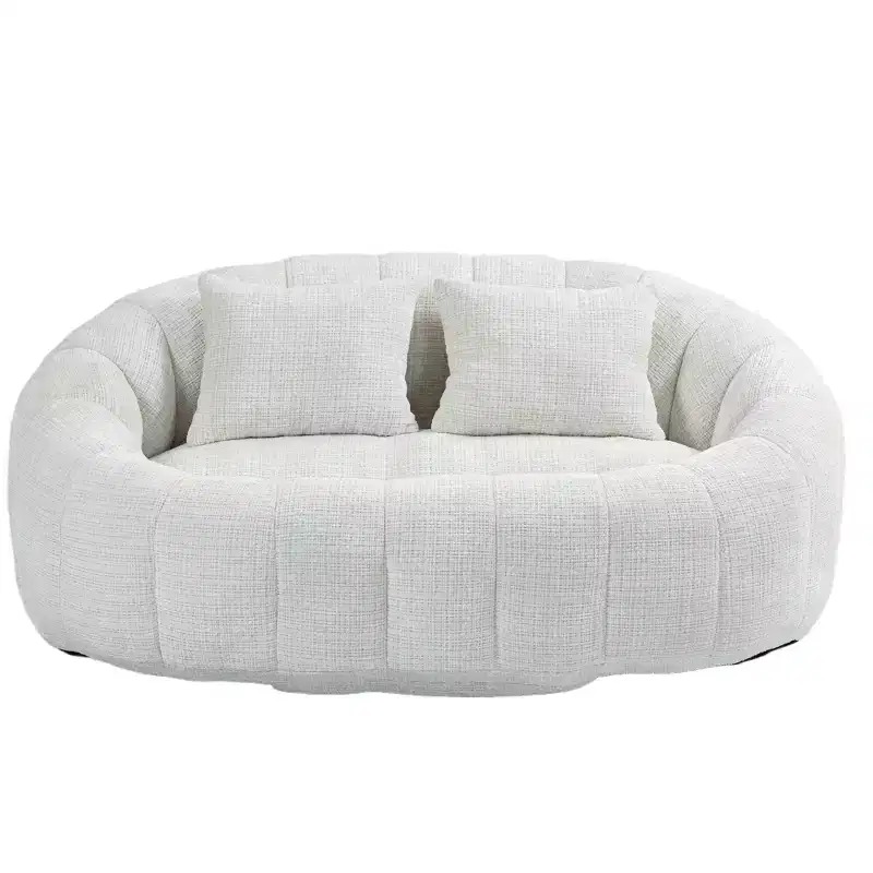 GDFStudio Anna Chenille Tufted 57.06 W Bean Bag Sofa with 2 Pillows