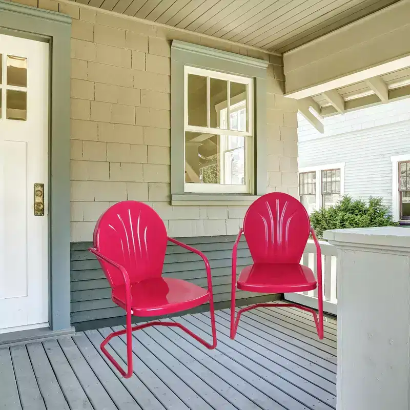 Northlight 34-Inch Retro Tulip Steel Outdoor Steel Armchair, Pink