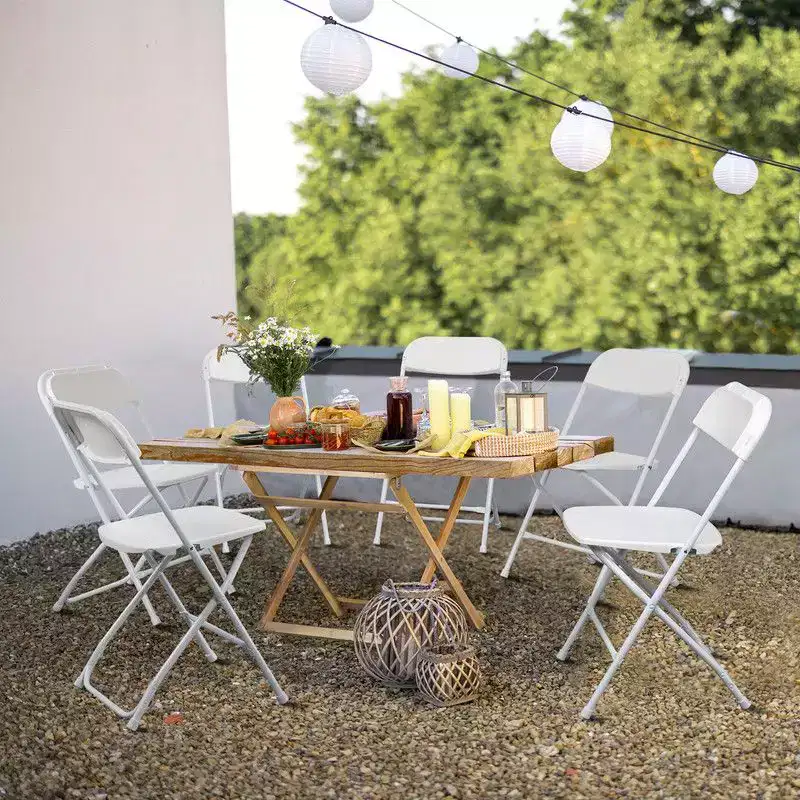 Karl Home|White Plastic Folding Chair (Set of 4)