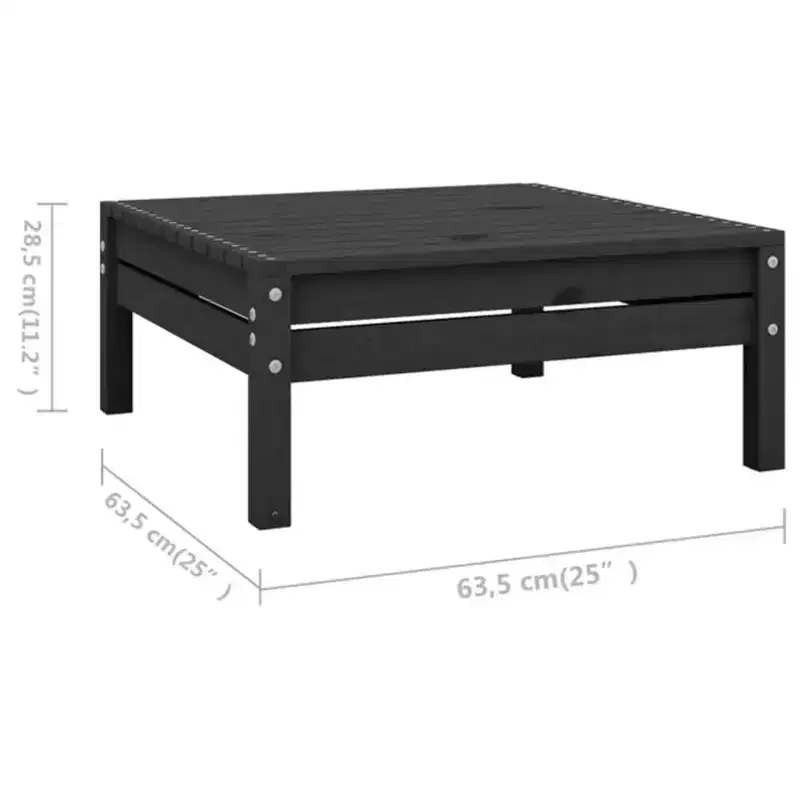 vidaXL Garden Lounge Set Black Solid pine wood 25.0 in x 25.0 in x 24.6 in