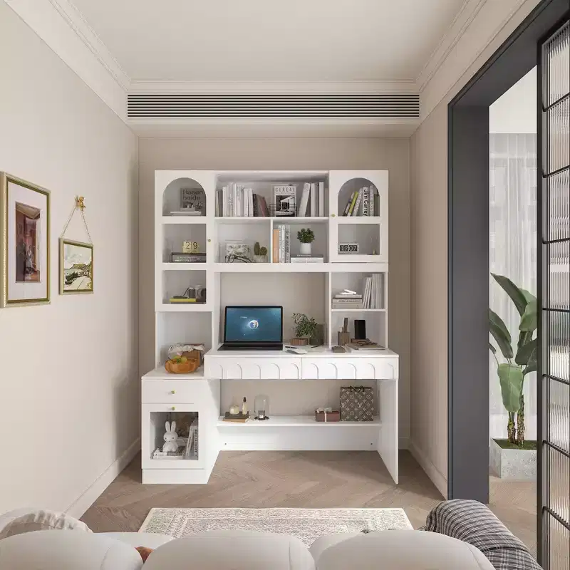 Famapy Home Office Desk Single Computer Desk with Top Storage Modern Style