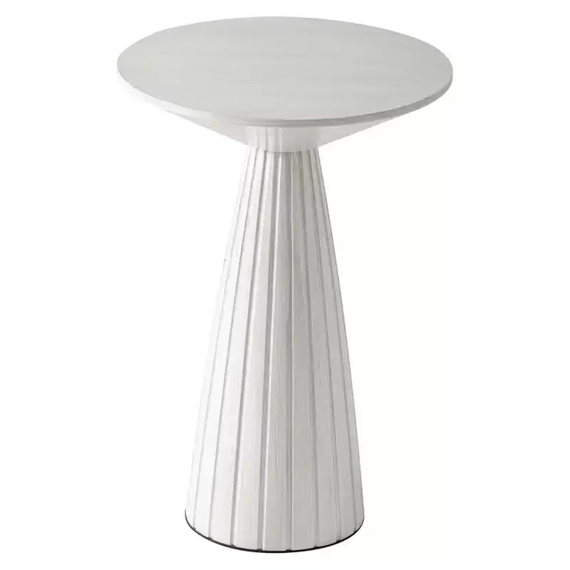 COZAYH Pedestal Small Drink Round Martini Table with Textured Finish and Quick Assembly for Living Rooms or Bedrooms, Holds up to 25 Pounds, White