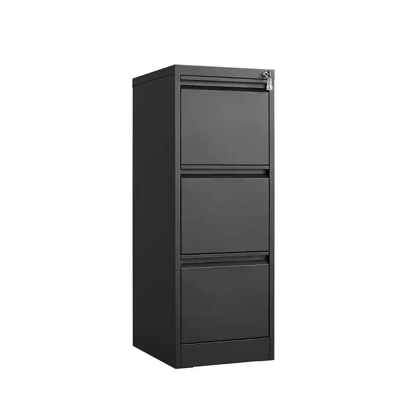 3 Drawer File Cabinet with Lock, Metal Vertical Filing Cabinet, Under Desk Filing Cabinet for Home Office