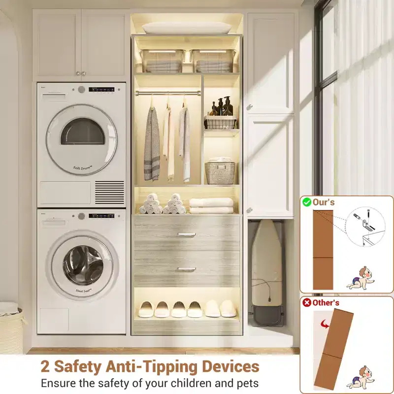 Closet System with 2 Wood Drawers