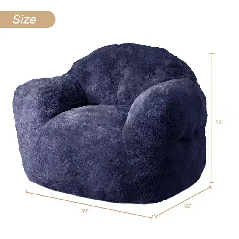 Extra Large Bean Bag Chair for Bedroom & Living Room, Blue