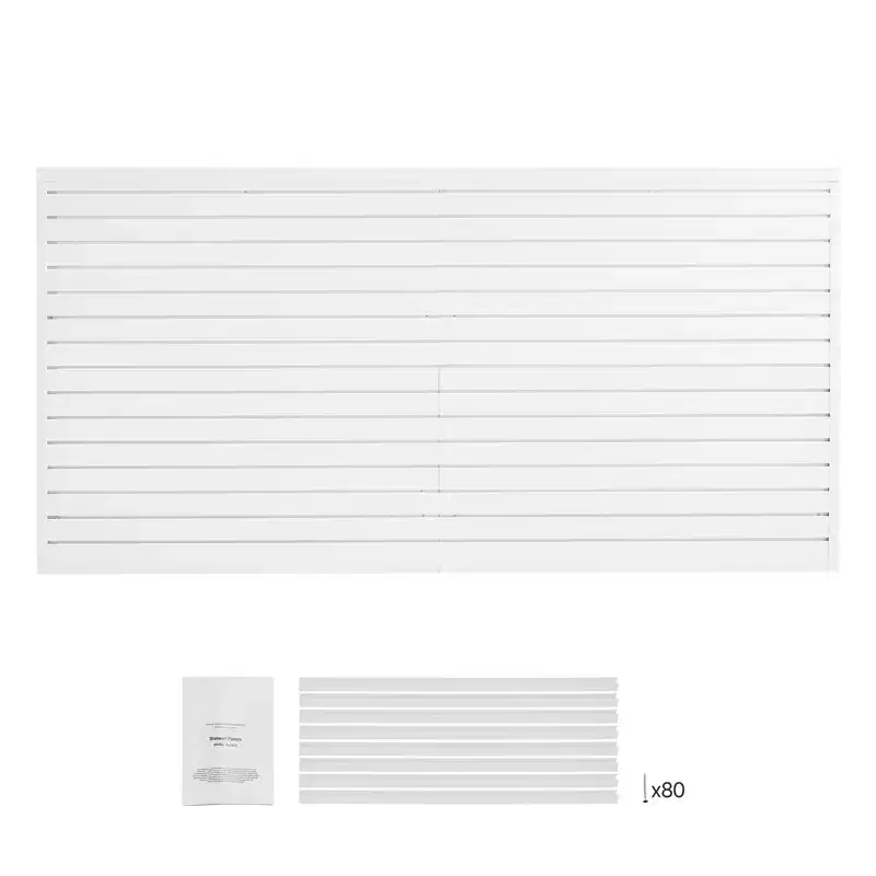 VEVOR Slat Wall Paneling, 8 x 4 ft, PVC Garage Slatwall with Accessories, White Slat Wall Easy-to-Install Adjustable Slatwall Panel, White