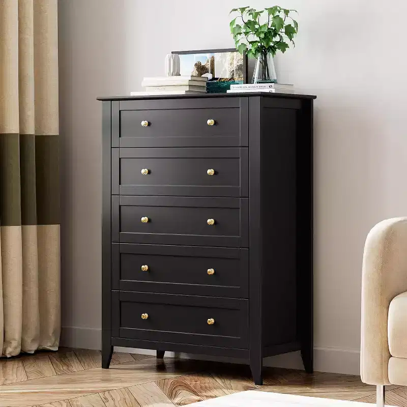 5 Drawer Dresser with Deep Drawers, Modern Wooden Chests, for Entryway, Living Room