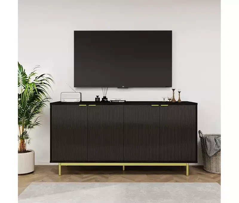 Dyonery buffet cabinet with storage cabinet, 58-inch cutlery cabinet with adjustable shelves, suitable for living rooms