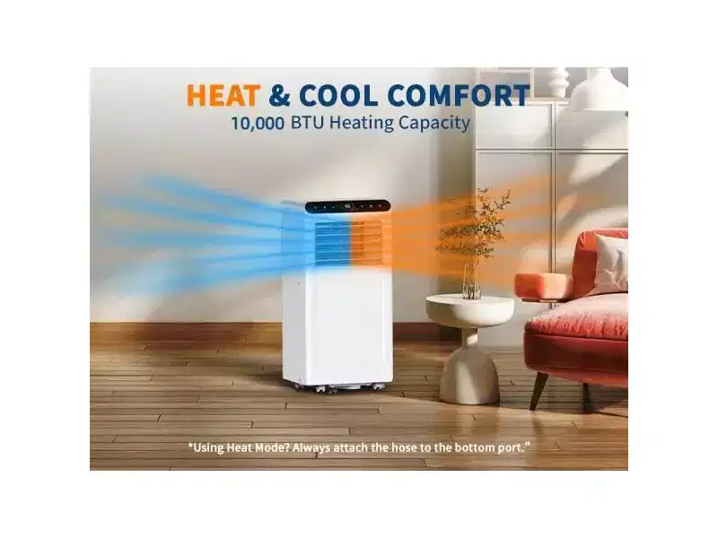 10,000 BTU Portable Air Conditioner with Heat, 3-in-1 Portable AC Unit with Fan & Dehumidifier, Room Air Conditioner Cools up to 450 Sq. Ft