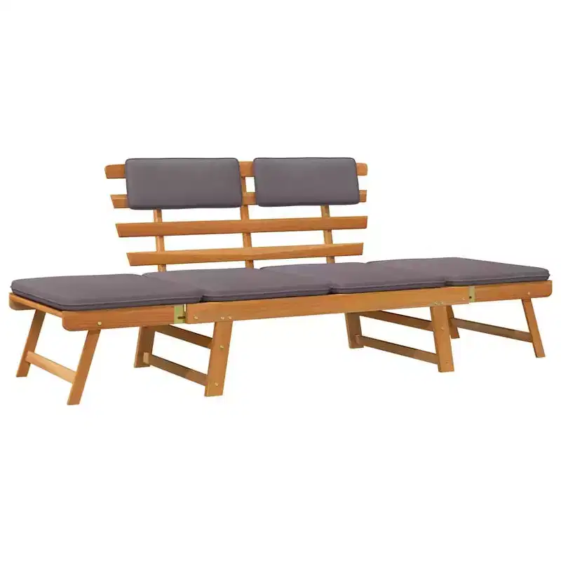 vidaXL Garden Bench Green, Brown Solid Acacia wood, Polyester Medium
