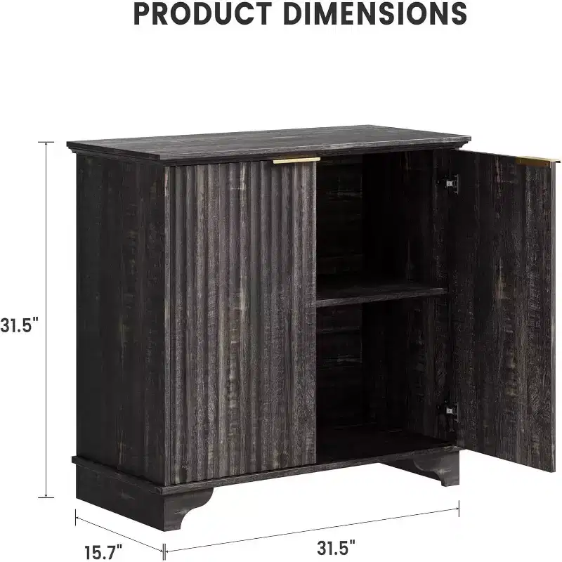 Coffee Bar Cabinet, Kitchen Storage Cabinet, Modern Farmhouse Buffet Sideboard w/Drawer, Barn Door Accent Cabinets for Kitchen, Dining Room