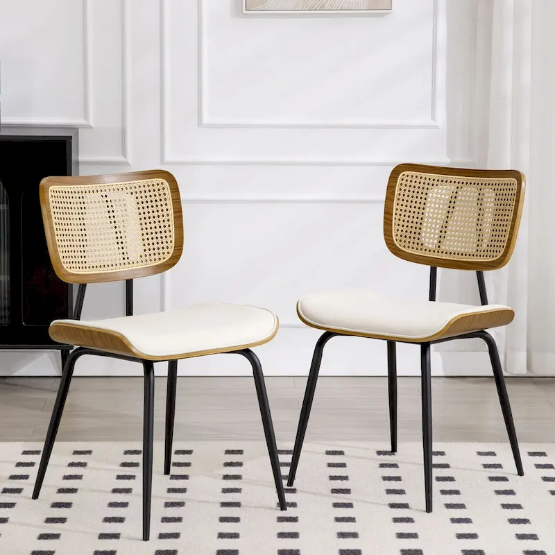 Faux Leather Upholstered Dining Chairs Set of 2/4 - 33.5 H x 17.5 W x 23 D