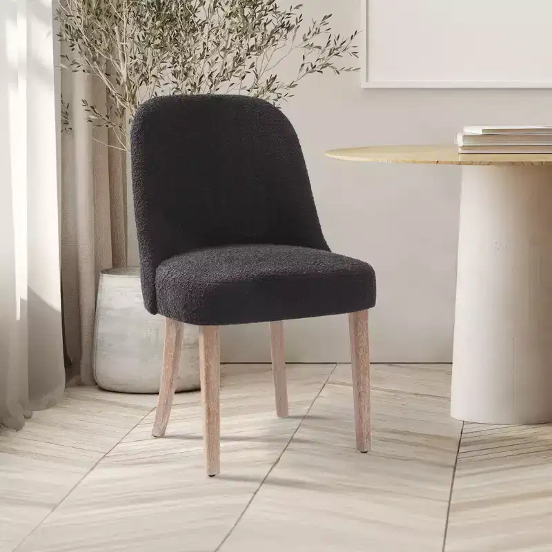 WestinTrends Mid-Century Modern Upholstered Boucle Dining Chair