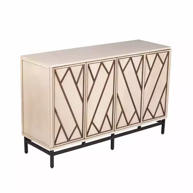 HomeRoots Champagne Deco Buffet Storage Cabinet