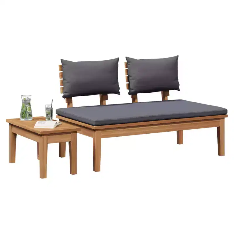 vidaXL Garden Bench 2 pcs Solid Teak wood