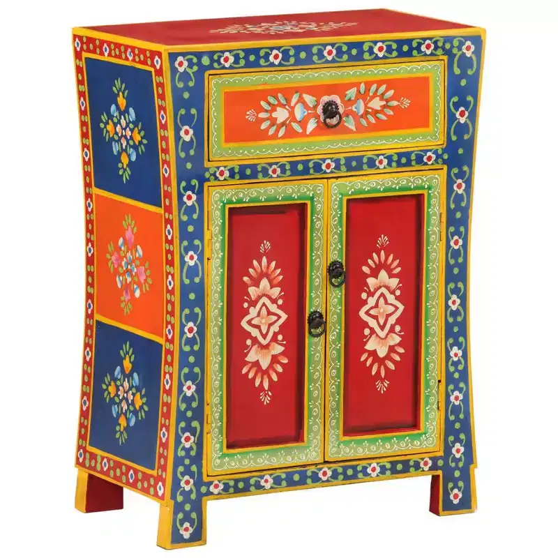 Mixed Color Solid Mango Wood Small Sideboard