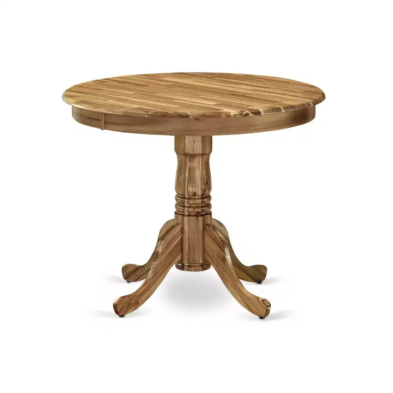 HomeStock Round Kitchen Table Set for 4 Fabric Chairs Midcentury Style 123