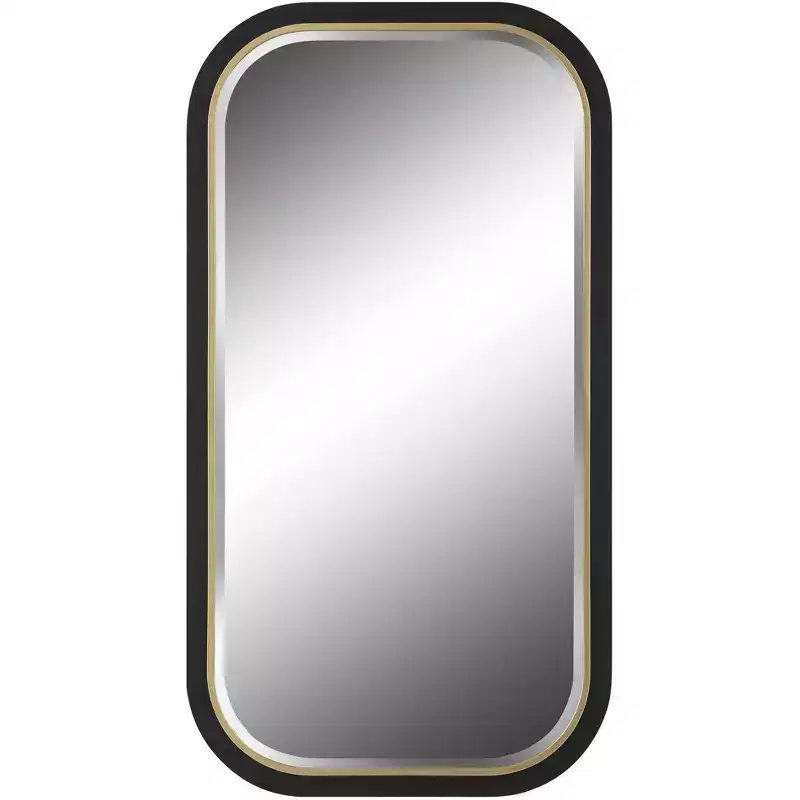 Gold Black 23 1/4 x 43 1/4 Rectangular Wall Mirror
