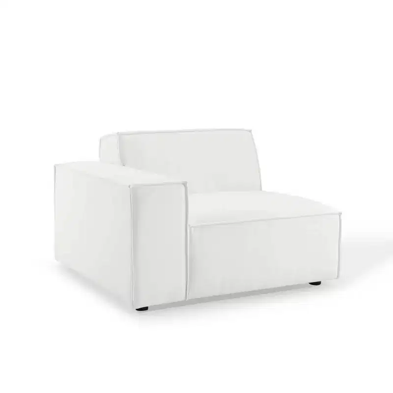 Restore Right Arm Sectional Sofa Chair White - Modway: Upholstered, Minimalist Design, 440 lbs Capacity