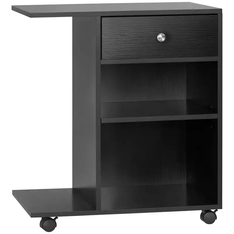 Rolling Printer Stand with Drawer, Adjustable Shelf & CPU Storage