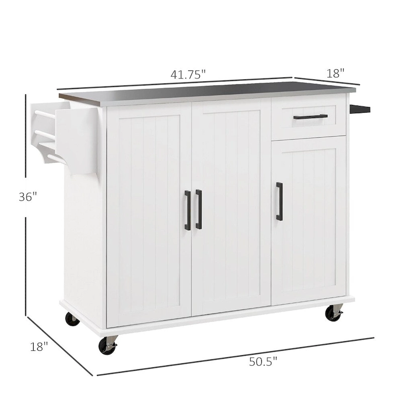 Kitchen Island with Storage,Rolling Kitchen Island on Wheels w/Drawer
