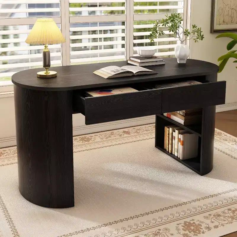 Christopher Knight Home Olivia Modern Wood Storage Writing Desk with Drawers and Shelves
