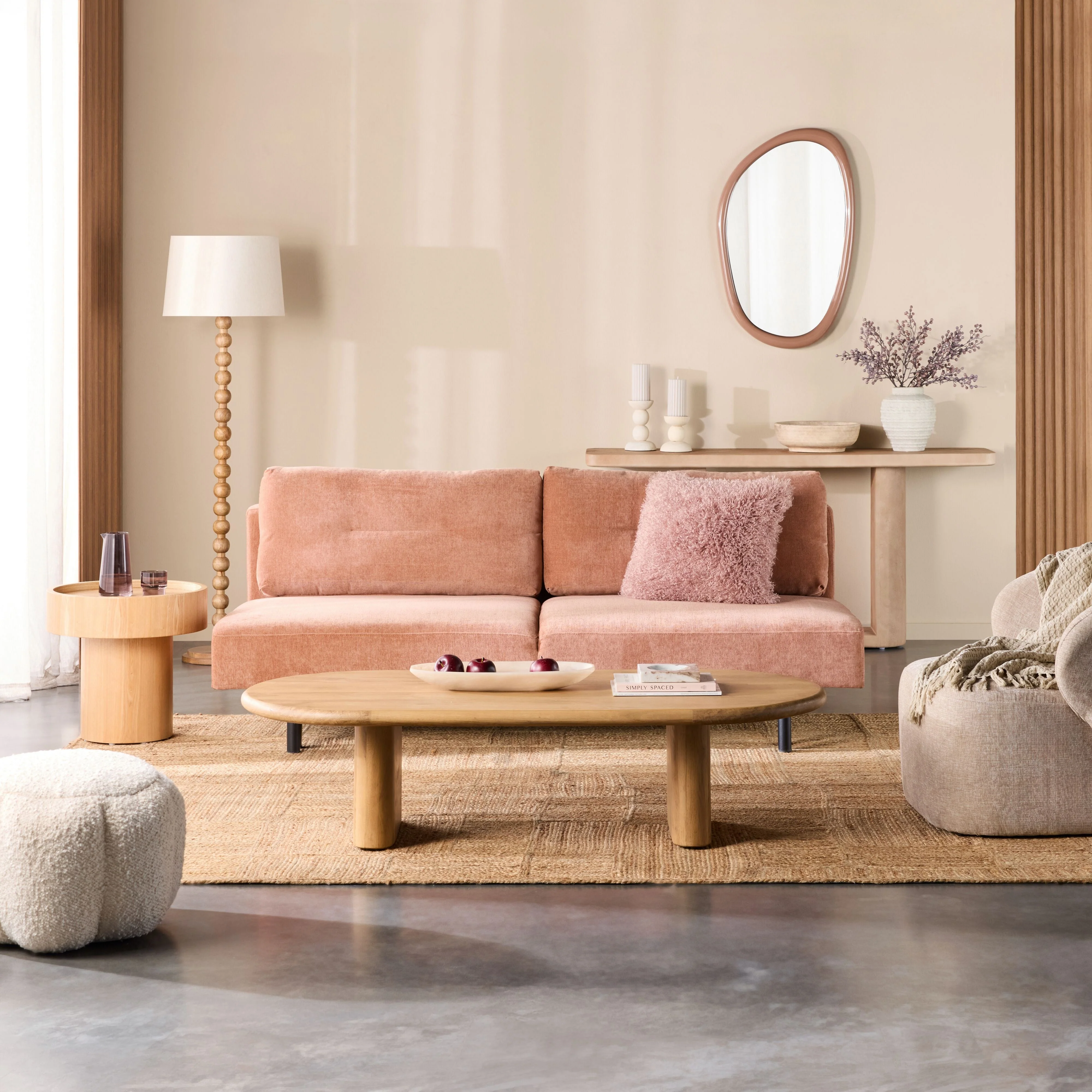 Pull-Out Sofa Bed with Pocket Springs Almond