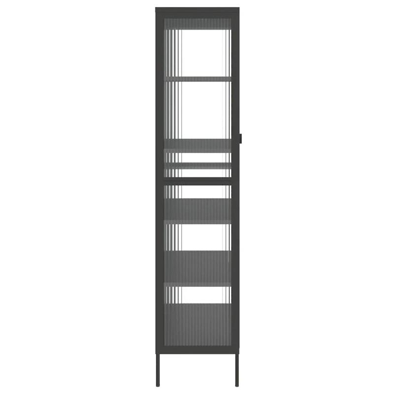 vidaXL Highboard Black 33.5x15.7x70.9 Glass and Steel
