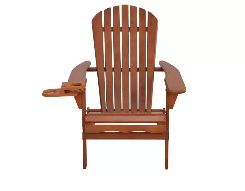 Jiallo Foldable Adirondack Chair with cup holders with Ottoman
