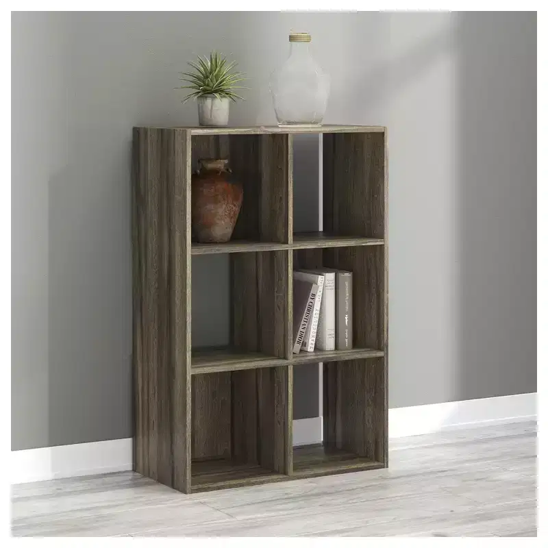 6-Cube Open Storage Organizer Bookcase, Versatile Display Unit for Home Organization, Wood Laminate
