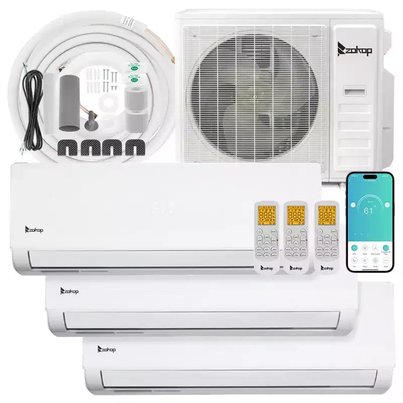 Karl Home 3-Zone 38000 BTU 20 SEER2 Mini Split Air Conditioner with Heat Pump (9K+12K+18K)