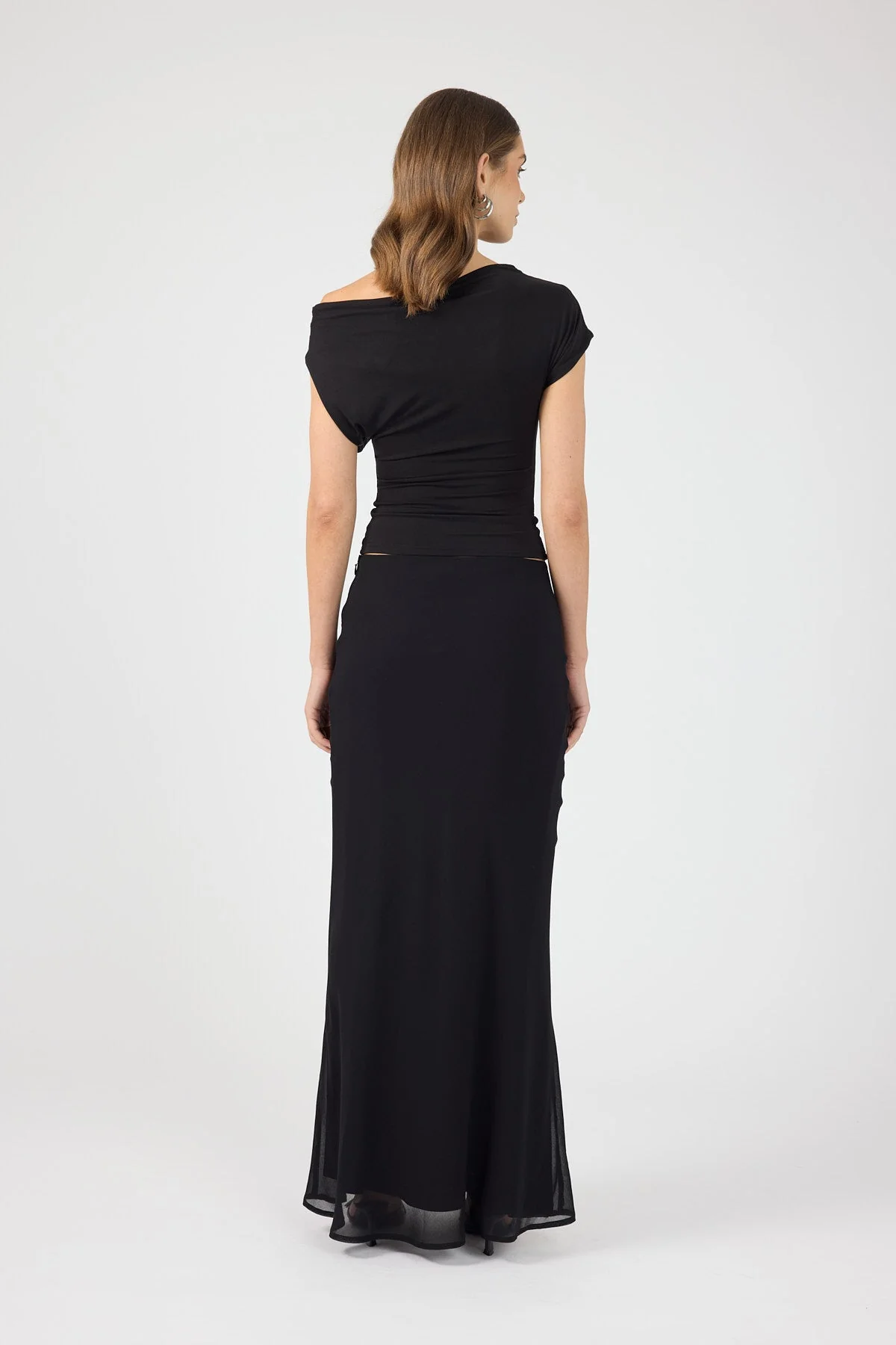 Chiffon Maxi Skirt Black