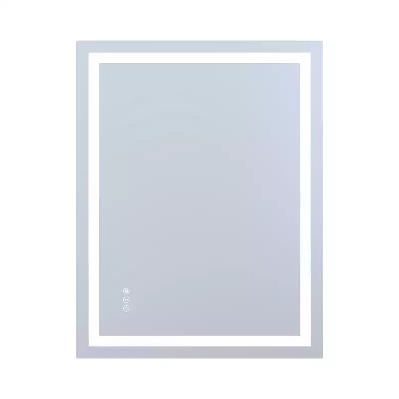 28x36 Anti-Fog LED Vanity Mirror – Wall Mounted Tempered Glass, 3 Color Modes