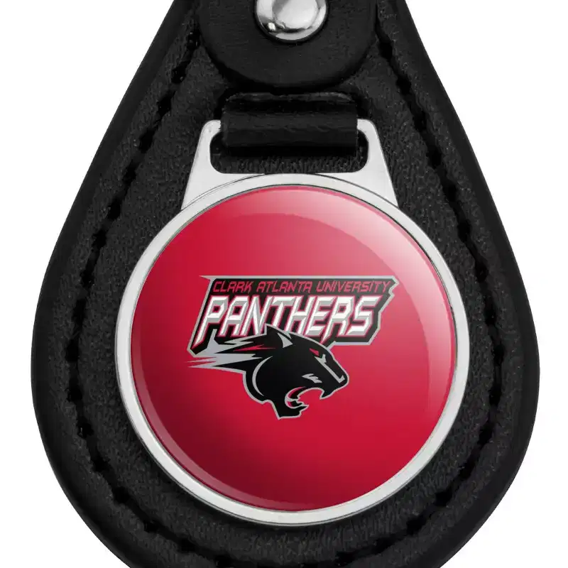 Clark Atlanta University Primary Logo Black Leather Keychain